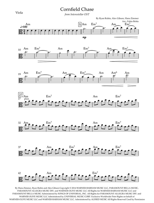 Cornfield Chase (Arr. Fabio Britto) - Hans Zimmer, Alex Gibson, Ryan Rubin (Viola Solo)