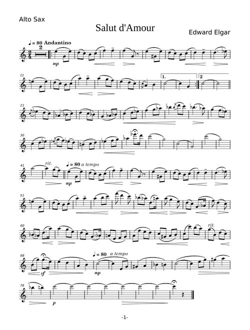 Elgar Salut d'Amour (Love's Greeting)