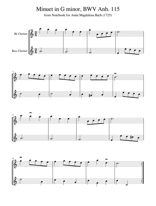 Minuet in G minor, BWV Anh. 115