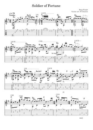 Soldier of fortune - Deep Purple Sheet Music for Guitar (Solo Soldier of fortune - Deep Purple Sheet Music for Guitar (Solo