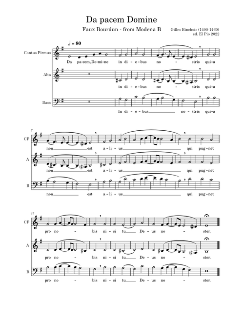 Da pacem Domine – Gilles Binchois