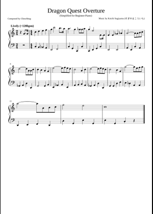 Dragon Quest XI - Overture Sheet Music for Piano (Solo