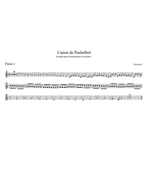 Canon de Pachelbel, Flauta dulce soprano