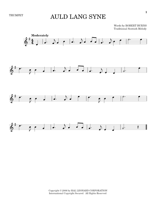 Auld Lang Syne - Robert Burns (Trumpet Solo)