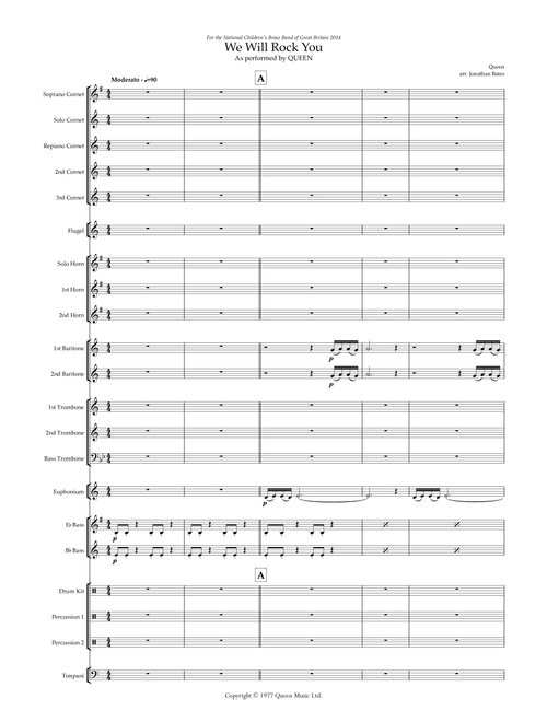 We Will Rock You (Arr. Jonathan Bates) - Queen (Brass Band)