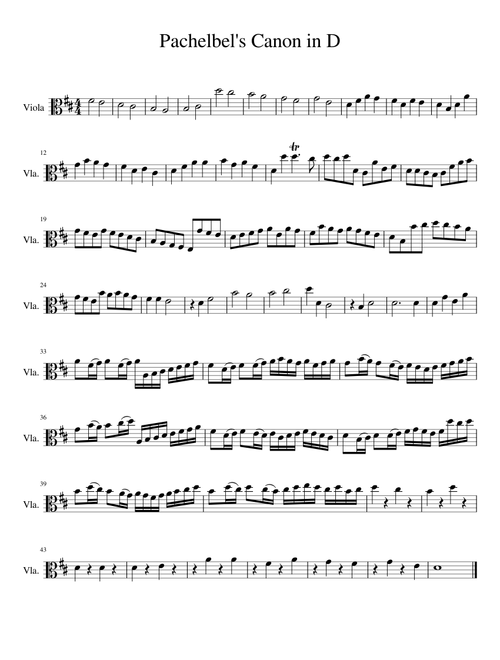 Canon in D - Viola