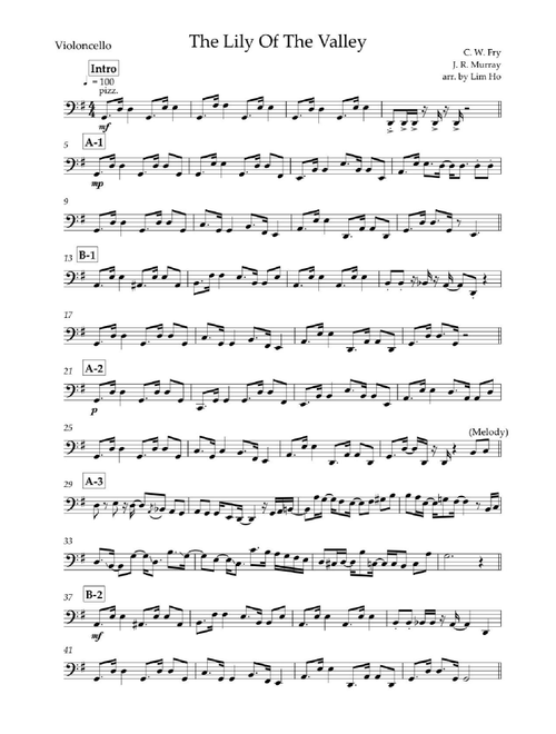 The Lily Of The Valley ( I have found a friend in Jesus ) for String Quartet (Arr. Ho,Lim) - William Shakespeare Hays (String Quartet)