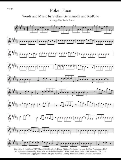 Poker Face (Arr. Kevin Busse) - Lady Gaga (Violin Solo)