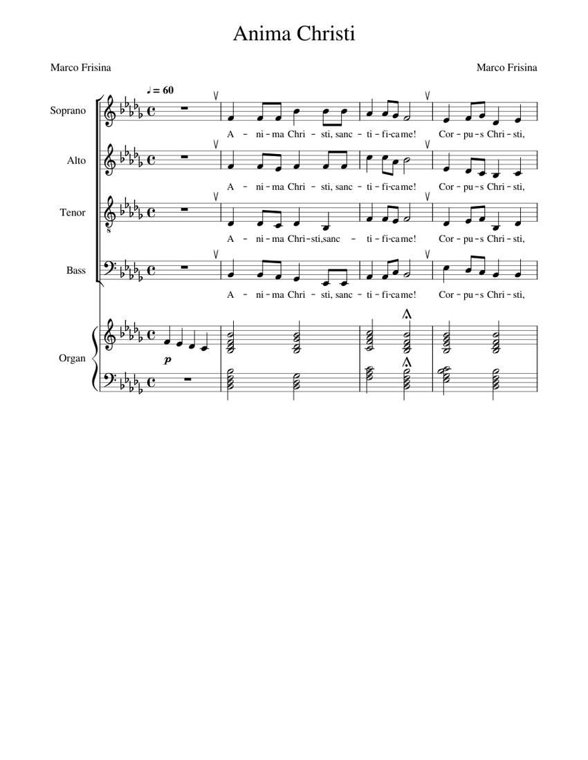 Anima Christi Sheet Music for Soprano, Alto, Tenor, Bass voice & more ...
