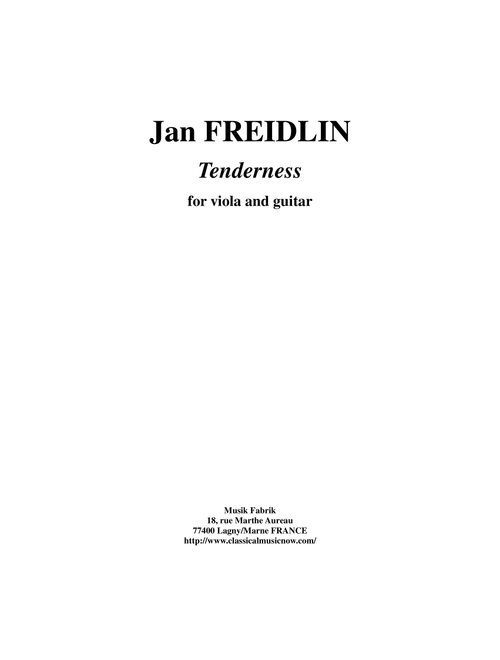 Jan Freidlin: Tenderness for viola and guitar (Instrumental Duet)
