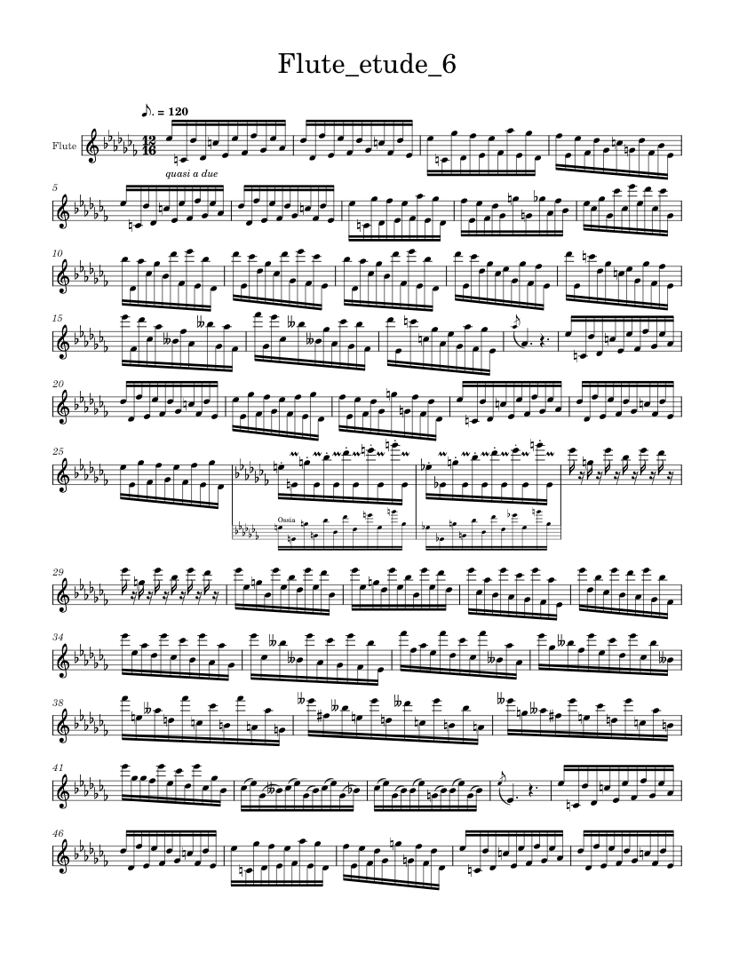 Flute Etude in Ab Sheet Music for Flute (Solo) | MuseScore.com