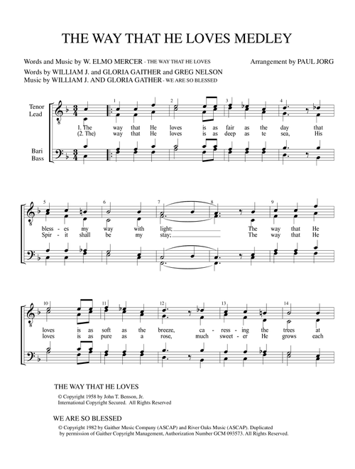 The Way That He Loves (Arr. Paul A. Jorg) - Elmo W. Mercer (Choral, TTBB)