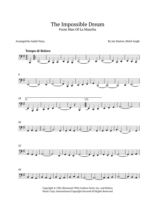 The Impossible Dream (The Quest) (Arr. André Nusa) - Joe Darion, Mitch Leigh (Tuba Solo)