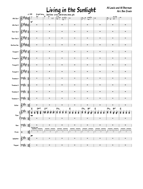 Livin' in the Sunlight for big band jazz
