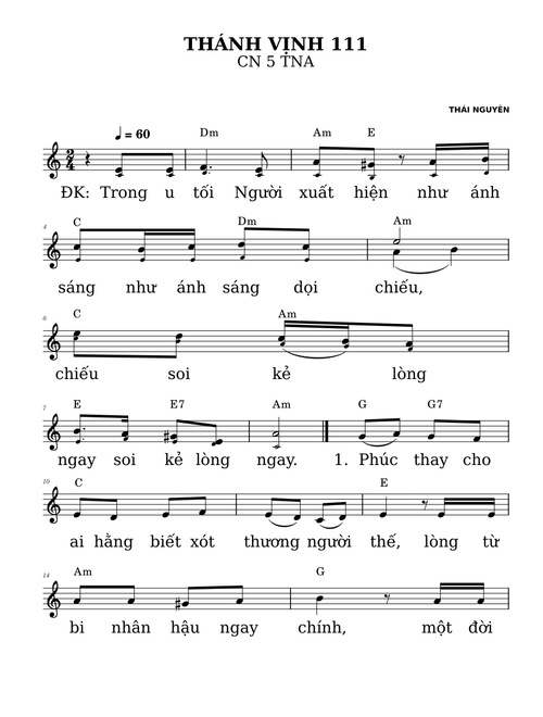 Thánh vịnh 111-THÁI NGUYÊN