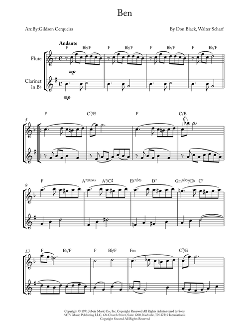 Ben (Arr. Gildson Cerqueira) - Michael Jackson (Instrumental Duet)