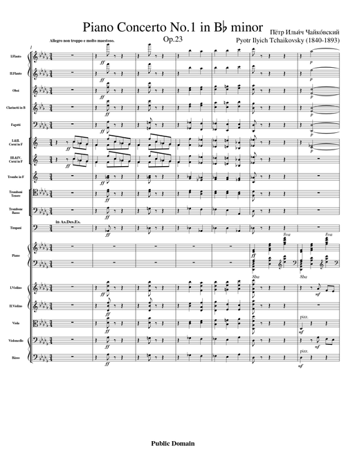 Tchaikovsky Piano Concerto No.1 in B flat minor Op.23, I.Allegro non troppo e molto maestoso