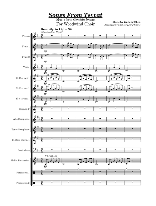 Songs From Teyvat - A Genshin Impact Medley for Woodwind Choir
