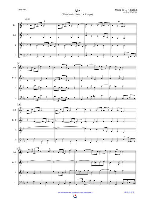Air (Water Music) (Arr. Josef STASTNY) - George Frideric Handel (Brass Ensemble)