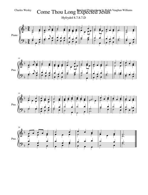 Come Thou Long Expected Jesus / Hyfrydol