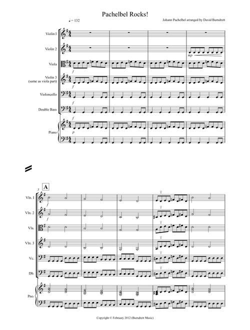 Pachelbel Rocks! for String Orchestra (Arr. David Burndrett) - Johann Pachelbel (String Quartet)