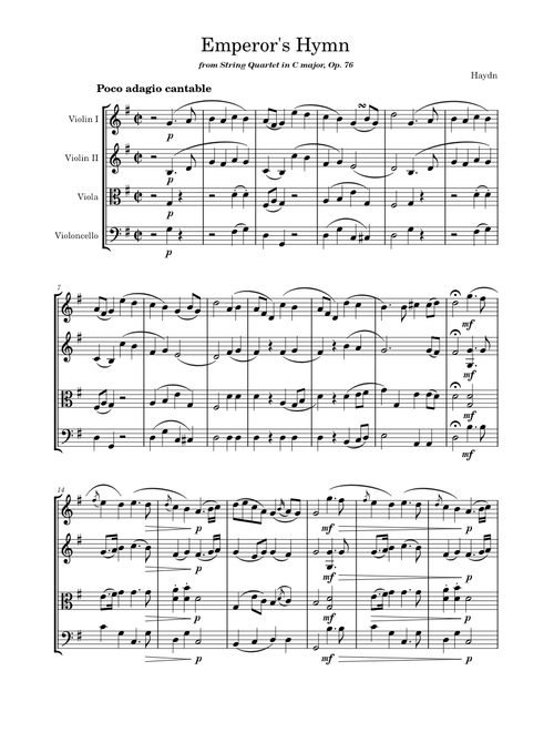 String Quartet in C major (“Emperor”) Op. 76 No. 3 - Franz Joseph Haydn (1732-1809)