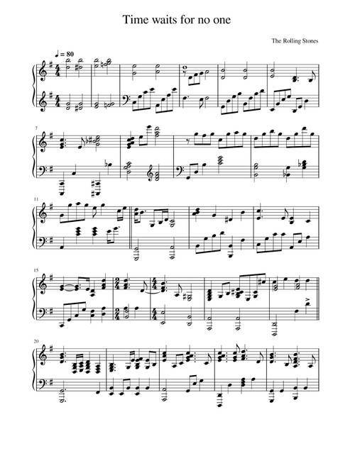 Time Waits For No One (Arr. The Rolling Stones) (Piano Solo)