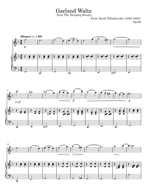 The sleeping beauty - the garland waltz - Pyotr Ilyich Tchaikovsky