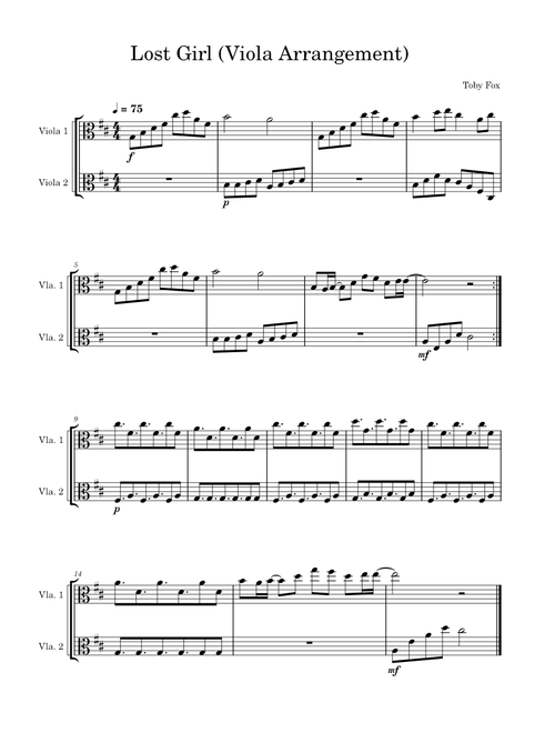 Lost Girl - Deltarune Chapter 2 – Toby Fox (Viola Arrangement)