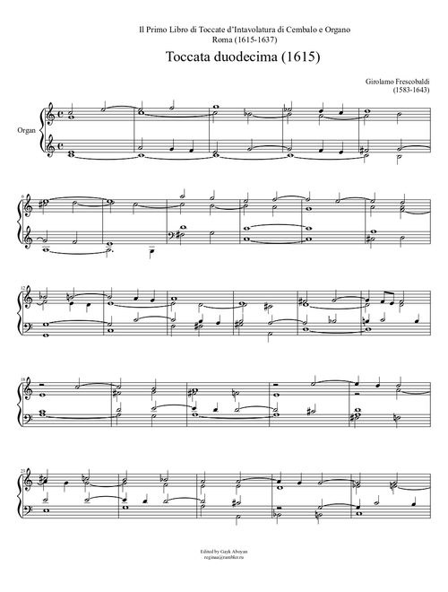 Toccata duodecima Girolamo Frescobaldi