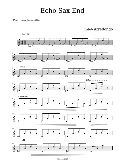 Echo Sax End – Caleb Arredondo Echo Sax End saxophone Alto complet