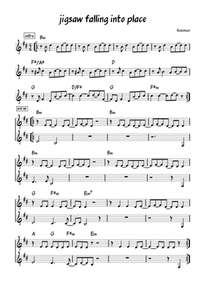 Jigsaw falling into place - Radiohead Sheet Music and Tab for Guitar ...