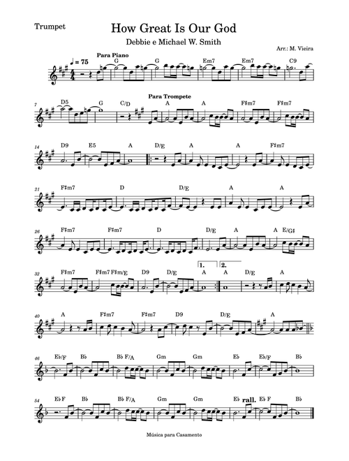 How Great Is Our God (Arr. Misa Vieira) - Chris Tomlin (Trumpet Solo)