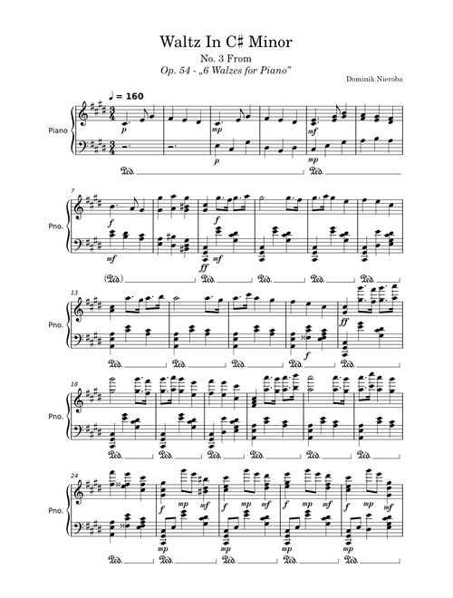 Waltz In C♯ Minor, Op. 54 No. 3