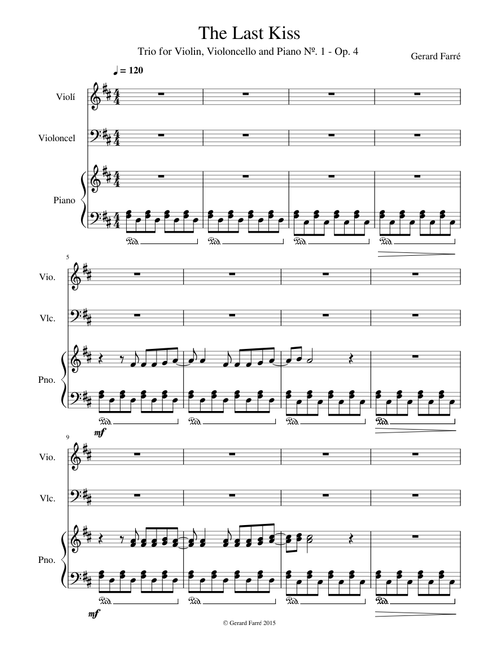 Trio for Violin, Violoncello and Piano Nº. 1 - Op. 4