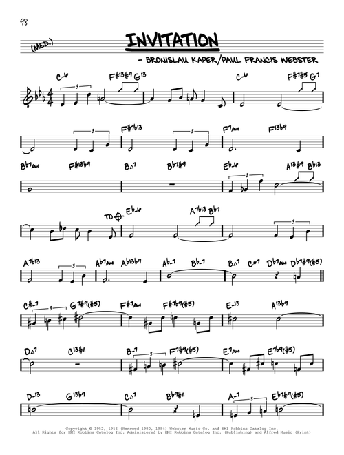 Invitation (arr. David Hazeltine) - Bronislau Kaper, Paul Francis Webster (Real Book - Enhanced Chords)