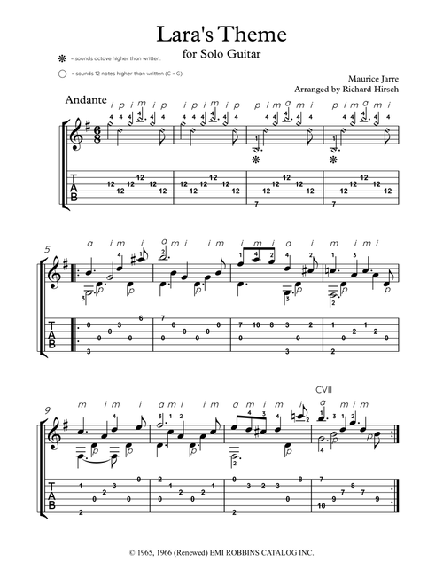 Lara's Theme (Arr. Richard Hirsch) - Maurice Jarre (Solo Guitar)