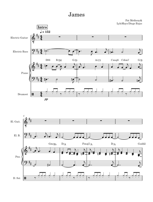 James – Pat Metheny Untitled score