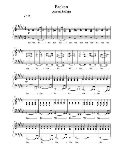 Broken (Arr. Anson Seabra) (Piano Solo)