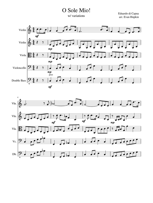 O Sole Mio! (w/ Variations)