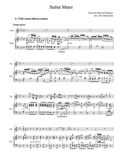 Stabat Mater, P.77 – Giovanni Battista Pergolesi Vidit suum dulcem natum