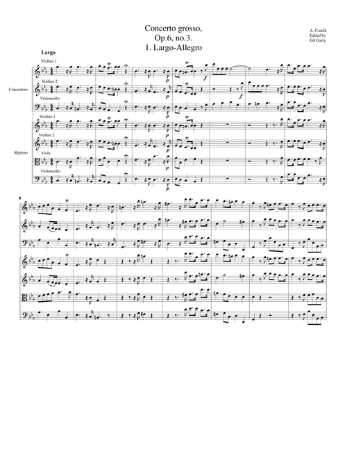 Concerto grosso, Op.6, no.3 (Original) (Arr. Gil Garty) - Arcangelo Corelli (String Ensemble)