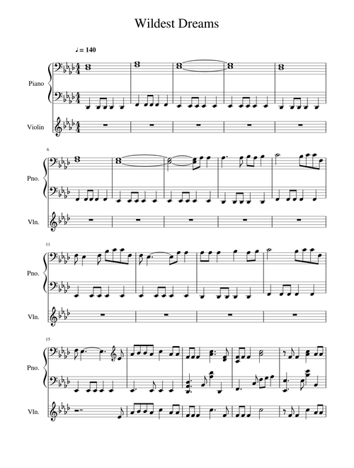 Wildest Dreams - Taylor Swift (Piano+Violin duo)