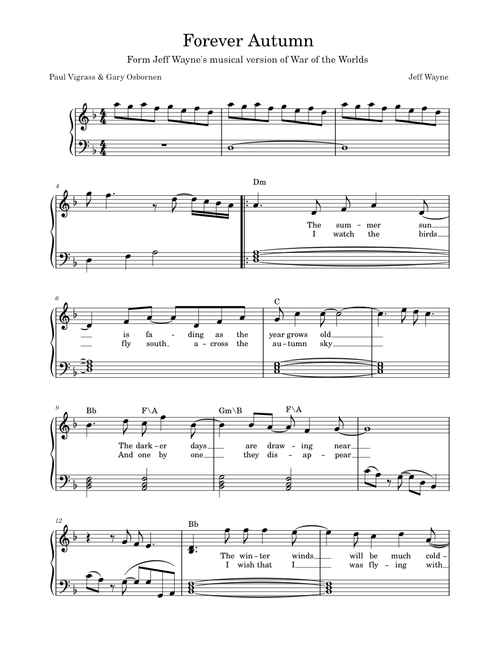 Forever autumn – Jeff Wayne Forever Autumn