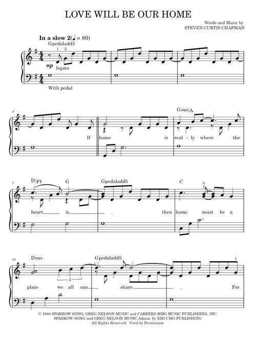 Love Will Be Our Home - Sandi Patty, Steven Curtis Chapman (Easy Piano)