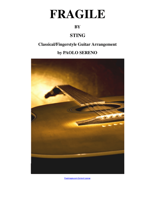 Fragile (Arr. PAOLO SERENO) - Sting (Guitar Tab)
