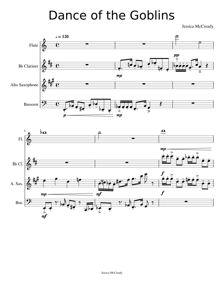 Dance of the Goblins (12 tone Row) Original Composition Sheet