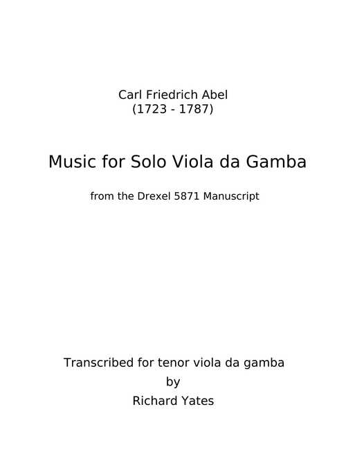 Music for Solo Viola da Gamba - Carl Friedrich Abel
