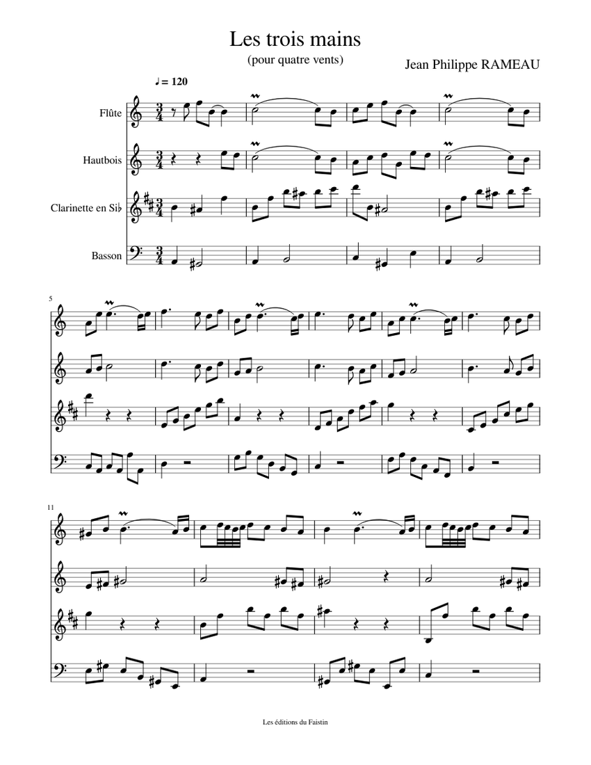 Tambourin (Rameau) - Piano Sheet Music