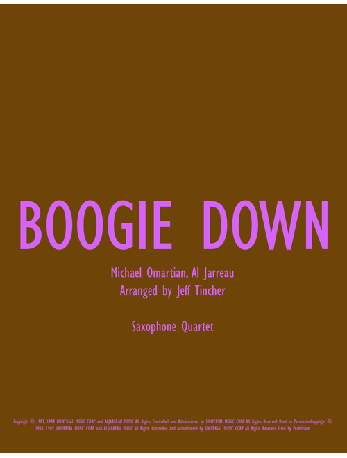 Boogie Down (Arr. Jeff Tincher) - Al Jarreau (Woodwind Ensemble)